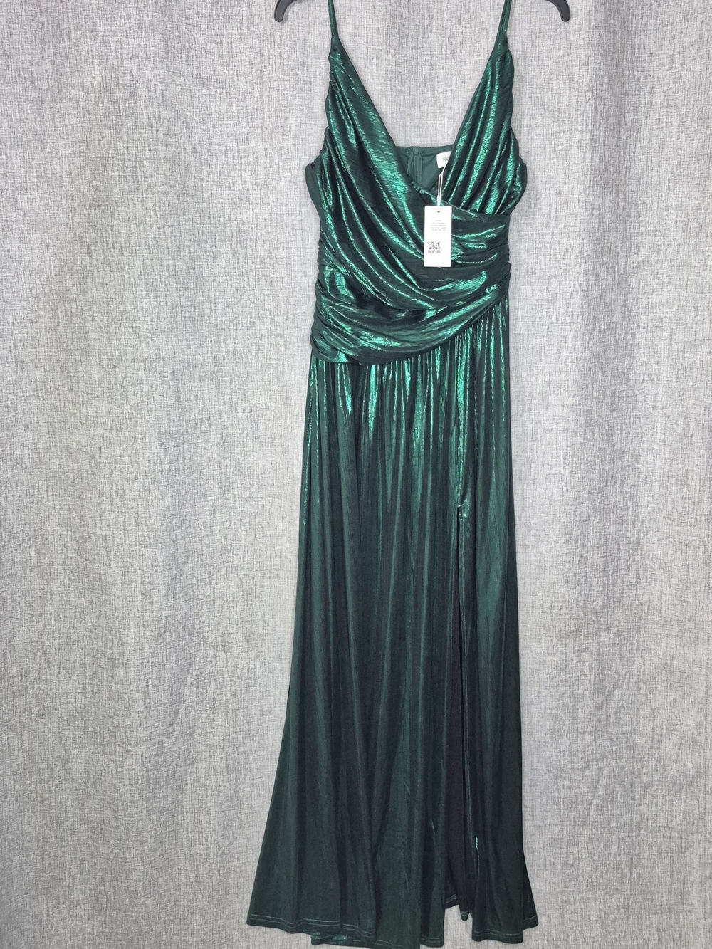 Shimmery Emerald Green Maxi Dress